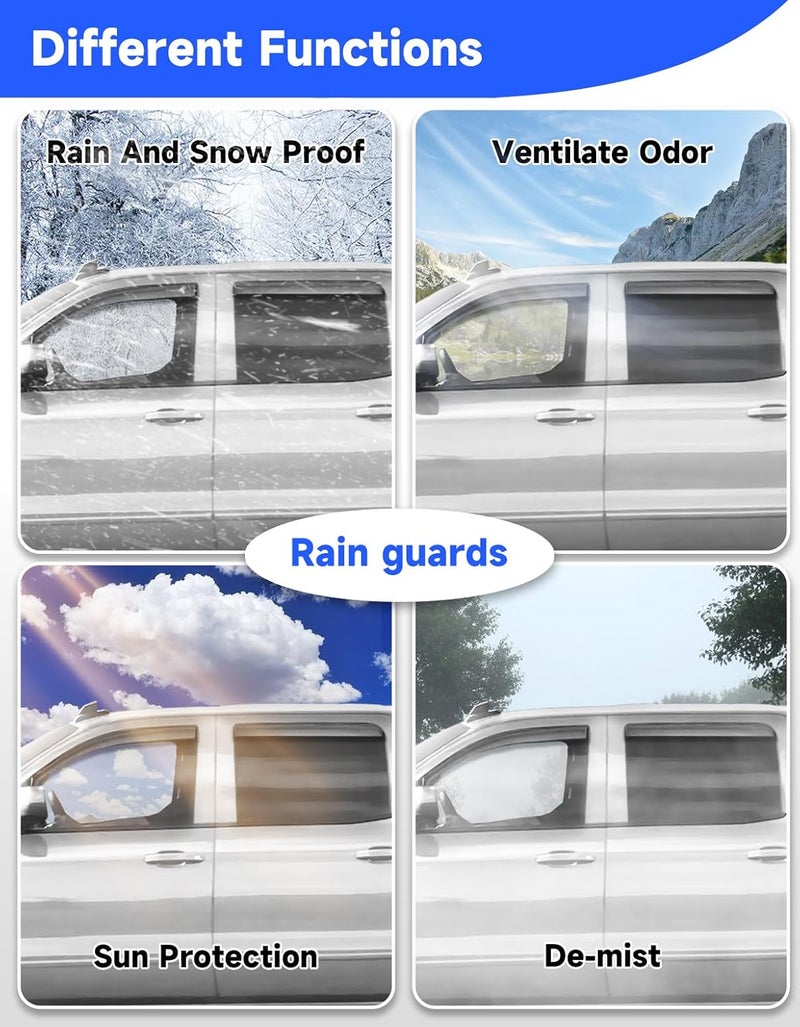 Breejoy in-Channel Extra Durable Rain Guards Fit for 2014-2018 Chevy Chevrolet Silverado/GMC Sierra Crew Cab Truck,Vent Window Visors, Window Deflector, Vent Shades Car Accessories -4 pcs - Image 4